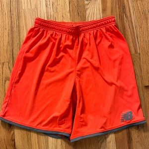 3/$20! New Balance Neon Orange Soccer Shorts with Neon Gray